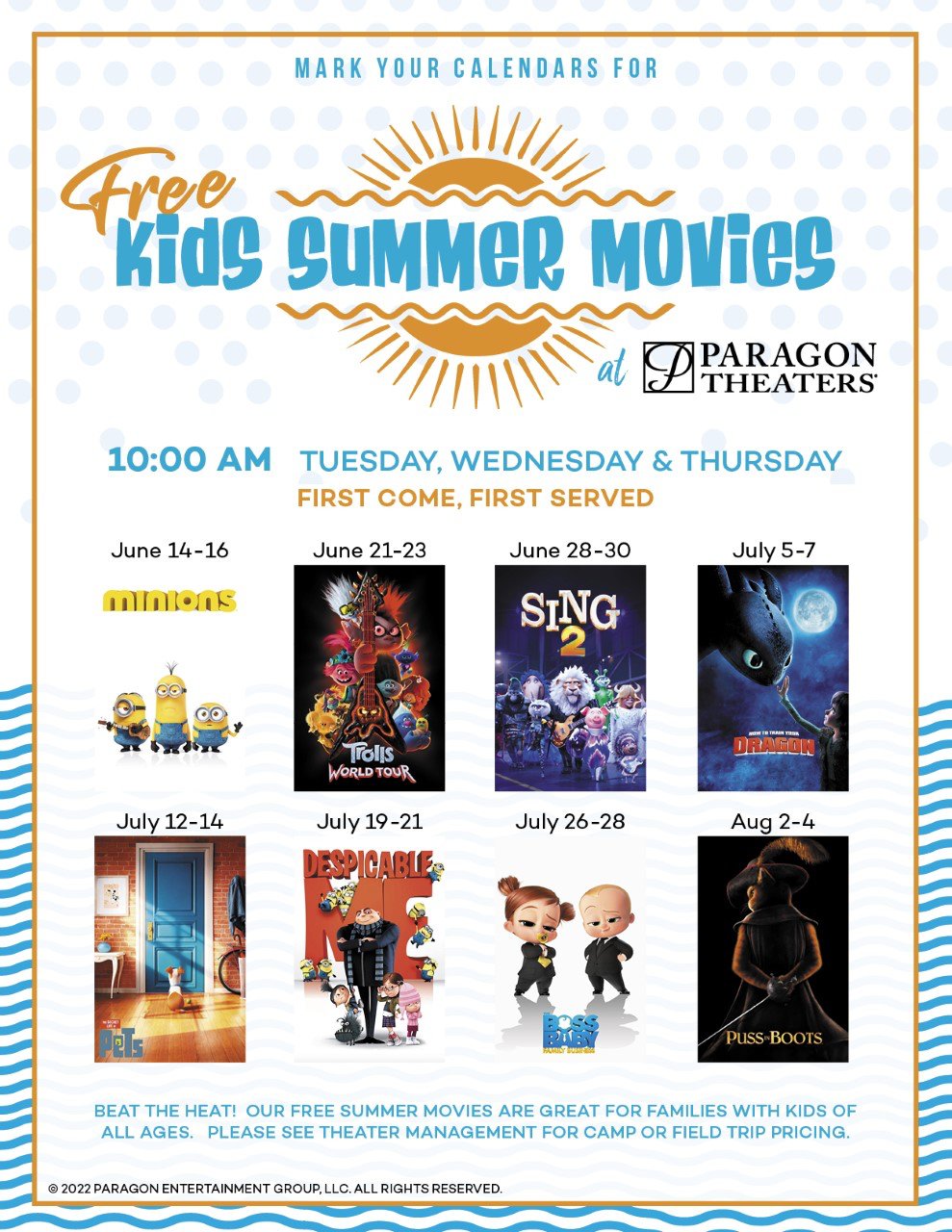 Free Kids Summer Movies at Paragon Theaters